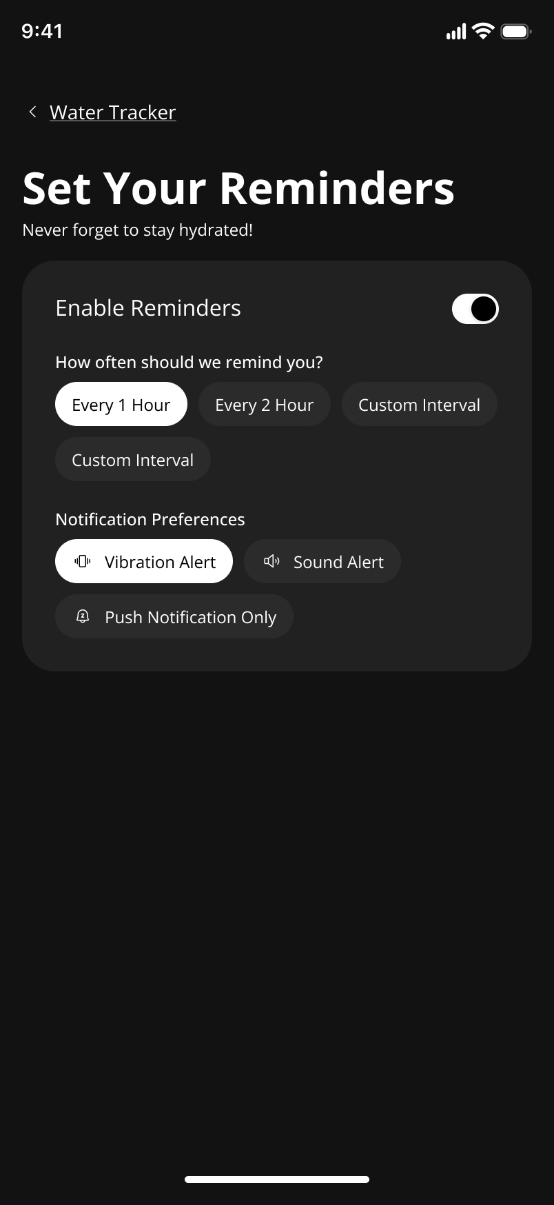 Reminders dark mode